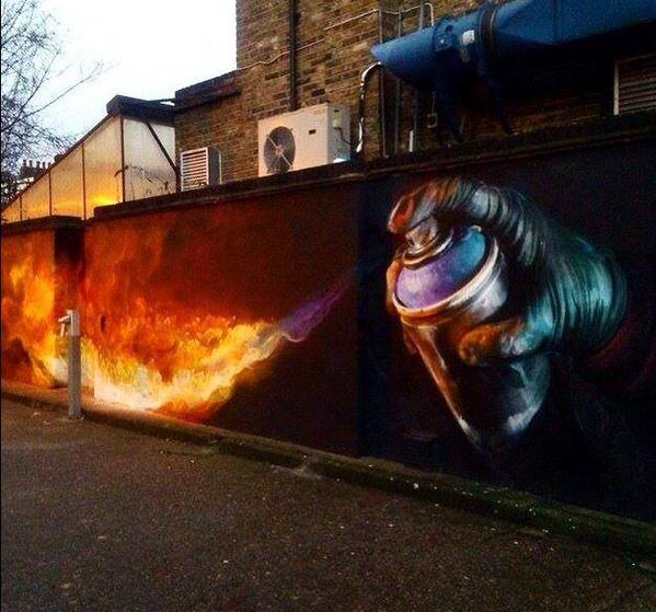 iIusionOptica's tweet photo. Fire 
#art #streetart http://t.co/hrIL7DlLps