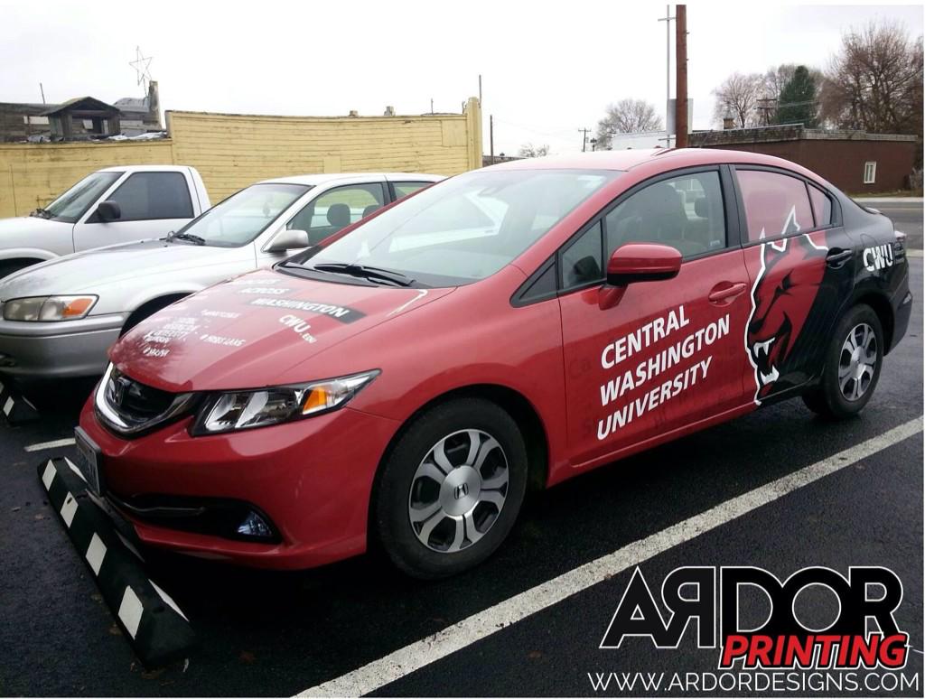 CentralWashU's tweet photo. Thanks ARDOR Designs for the amazing work on our newest CWU Running Start car. #cwu #cwupride  @CentralWashU @CWURS3 http://t.co/F7MtTvkl2L