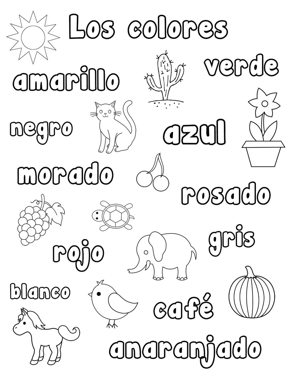 Spanish Playground on Twitter: "Spanish color word printables for