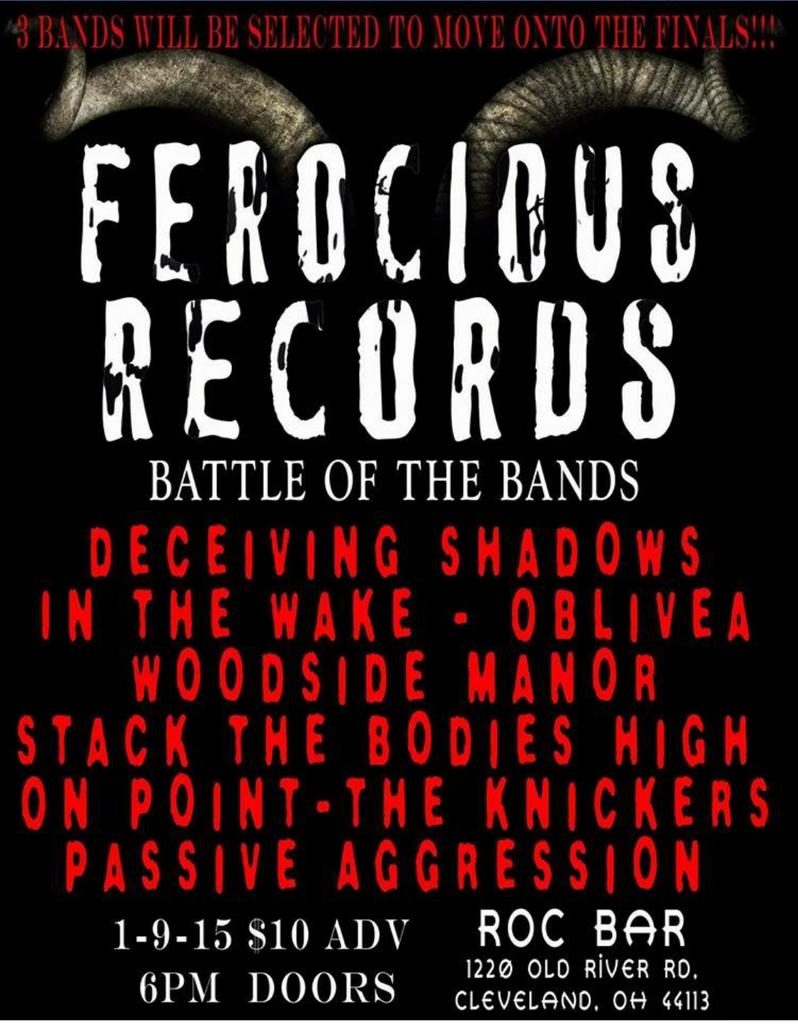 DSOhio's tweet image. Battle of the Bands hosted by Ferocious Records, come and support! Held at the Roc Bar. DM for ticket info