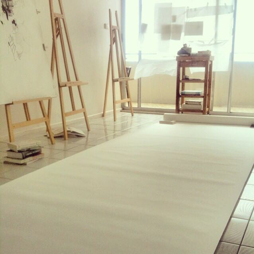 GreerTownshend's tweet photo. #next #paperprep #drawing #largeworks #worksonpaper #charcoal #studio #rainymorning #lavieestbelle http://t.co/A2VWzP3EaD