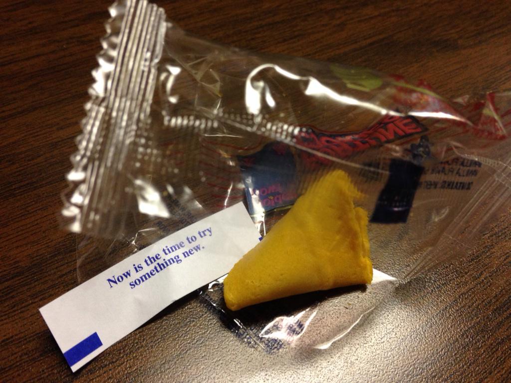 Gabby_Shirley_'s tweet photo. "now is the time to try something new" #newfortune #newyear @Brandon14News http://t.co/Hs17AJzqEh