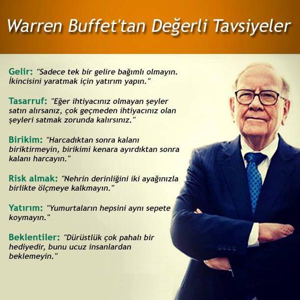 Warren Buffet'ten tavsiyeler...