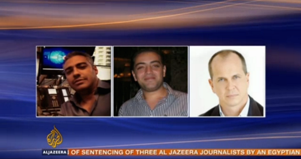 MatthewKeysLive's tweet image. A reminder that three Al Jazeera journalists have been jailed in Egypt for 374 days. #FreeAJStaff