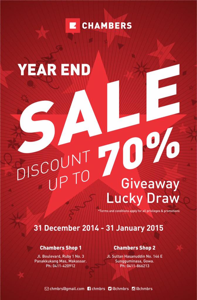 Annual program,
penawaran promo #ChambersYES di <a href="/chmbrs/">CHAMBERS</a> #ChambersShop jangan sampe kelewat dibulan ini! ;)