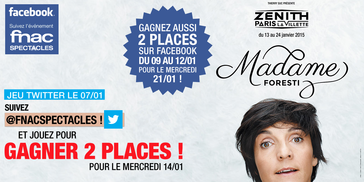 fnacspectacles's tweet photo. 👠 #JeuFS Gagnez 2 places pour #Foresti @Zenith_Paris [14.01] ! Billets👉 http://t.co/84KxynTQ95
➡Follow + RT avt 00h! http://t.co/K7ErpaGEv0