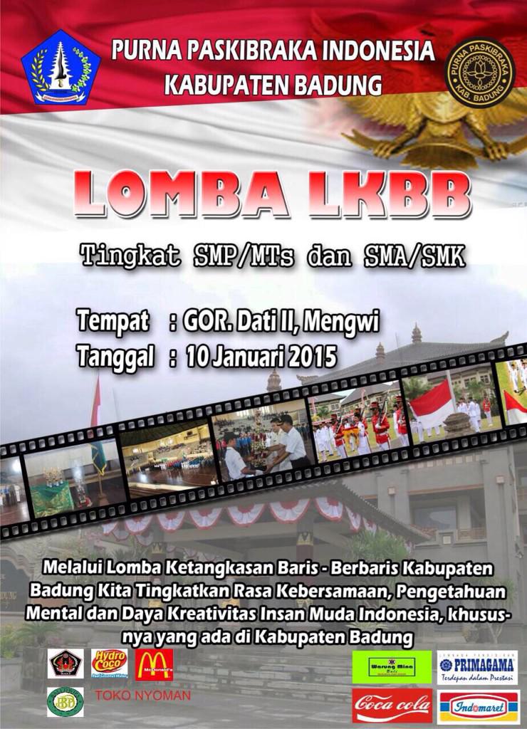 Datang dan saksikan LKBB ke-3. Yang diadakan oleh Purna Paskibraka Indonesia Kab.Badung . Salam PPI !!!