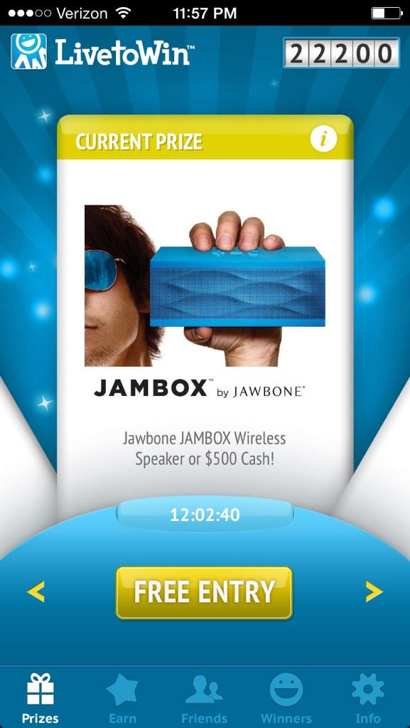edwardmag's tweet photo. Dl livetowin enter code mi23c in the as ur referral for 10k entries u choose prize or cash no cc req #free #money http://t.co/wGs5l0xVfF