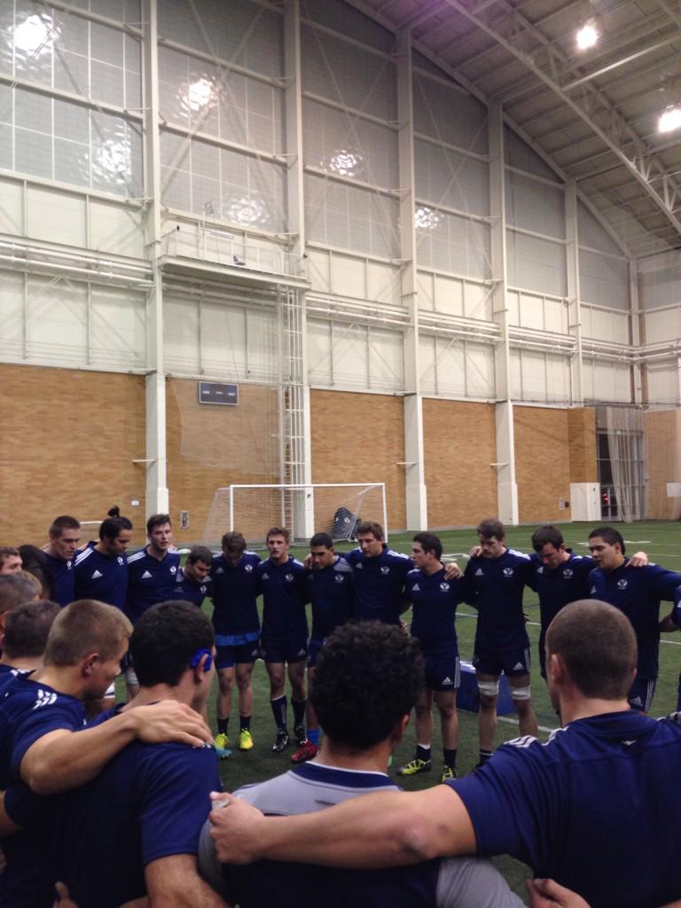 byurugby's tweet photo. A few pics from tonight's #practice. #BYU http://t.co/7haLiRixLx