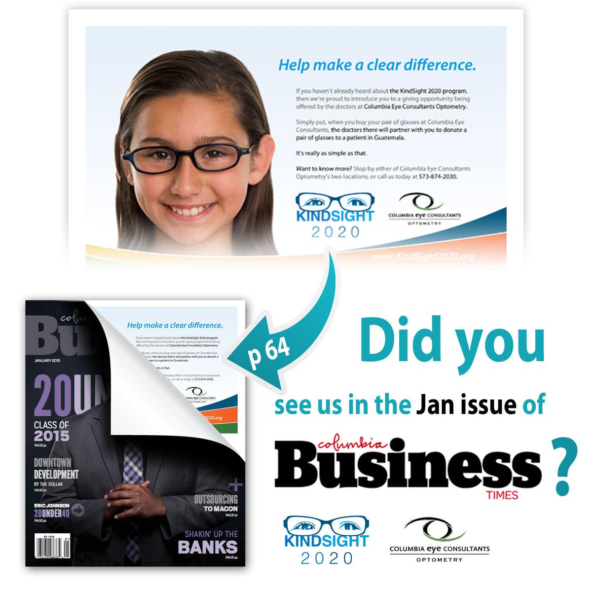 CECoptometry's tweet image. Let us know if you already saw the @CECoptometry &amp;amp; @KindSight_2020 ad in Jan&apos;s issue of @ColumbiaBiz (on pg 64)