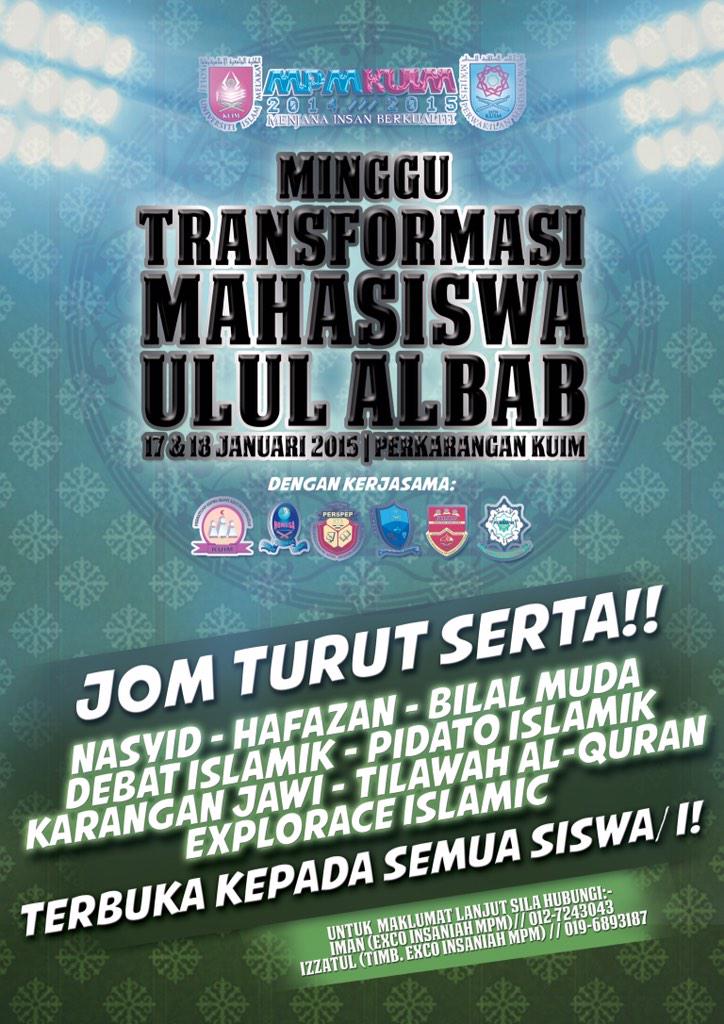 mppkuim's tweet photo. Jom join acara yg disediakan! Pendaftaran adalah percuma! Dptkan borang di bilik MPM segera! #KUIM #SEBARKAN http://t.co/dj59kqZWwz