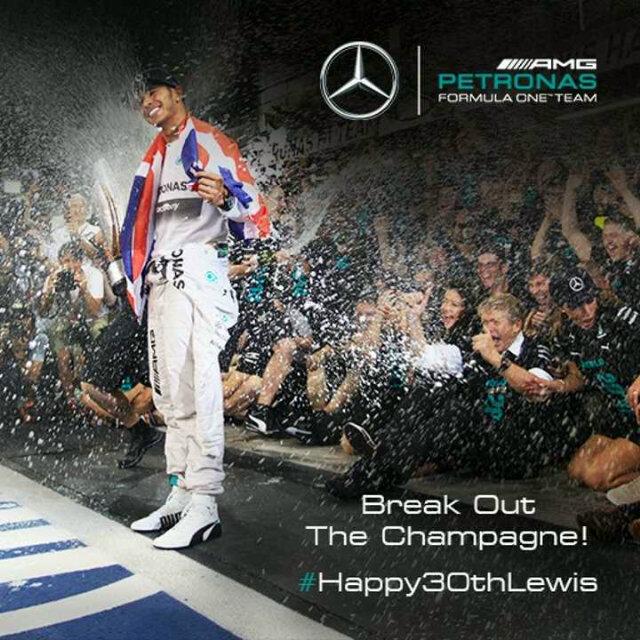 Break out the champagne! A very Happy 30th Birthday to the very Lewis Hamilton of MERCEDES AMG PETRONAS! 
