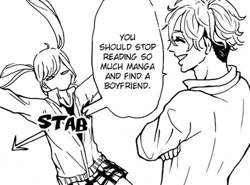 "you should stop reading so much manga and find a boyfriend"

Manga: Himekoi