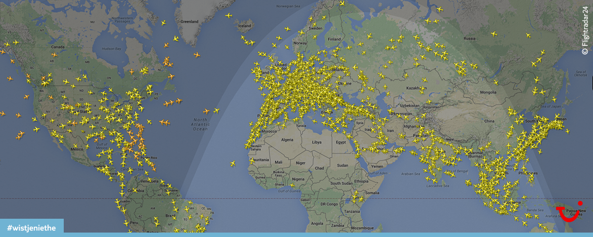 Op elk (!) willekeurig moment zijn er 700.000 mensen in de lucht, waarvan 1.200 in een Arkefly toestel. #wistjeniethe