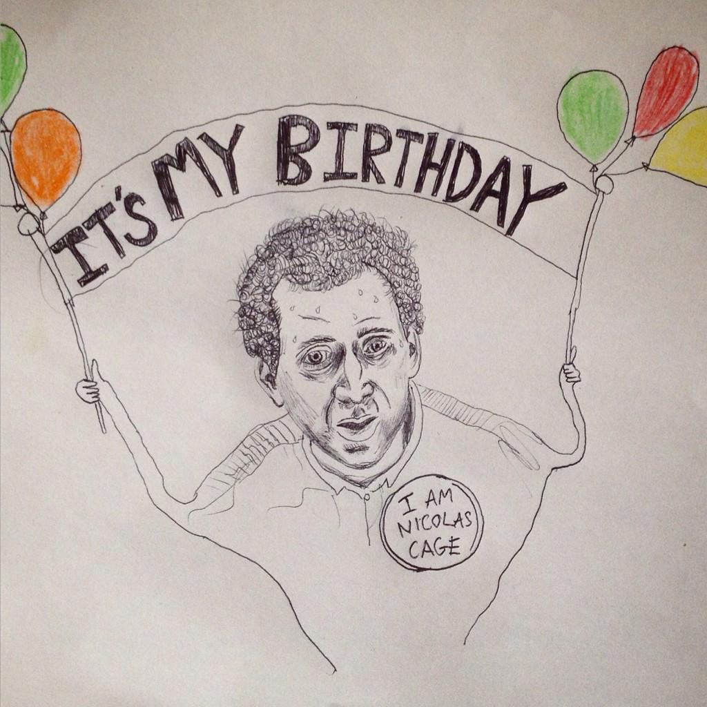 Happy Birthday Nicolas Cage! Why not draw Nicolas Cage with a biro for his Birthday & wang it up here. 