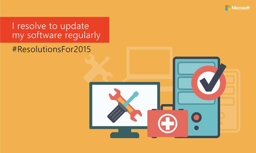 MicrosoftIndia's tweet image. Do you ever put off updating your software on time? #ResolutionsFor2015