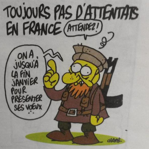 Le dessin prémonitoire de cette semaine de Charb, blessé dans l'attaque #CharlieHebdo huff.to/17inTuO