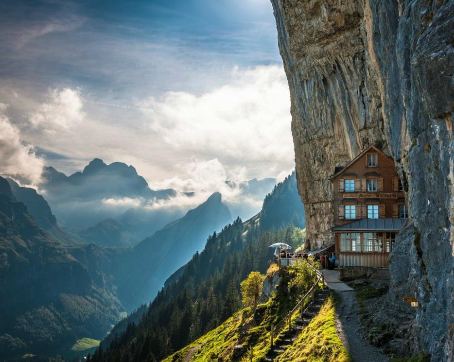 blacks_online's tweet image. One incredible #outdoor place you probably didn&apos;t know about - Aescher Switzerland. #LifeOutdoors