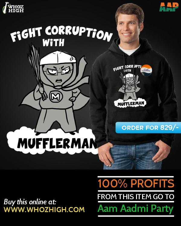 whozhigh's tweet photo. WH nominates 3 AAPians to buy #MufflerMan merch and add to clean funds. All profits to AAP funds #IFundHonestParty http://t.co/QwBi4BdibZ
