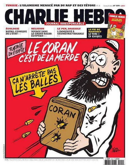 #CharlieHebdo supports freedom if it's to satirise select topics, but took this side when protesters were gunned down