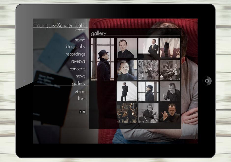 RGCreates's tweet photo. Website for the conductor for the 2012 Olympic Opening Ceremony, François-Xavier Roth #webdesign #design #branding http://t.co/S8FApACKm4