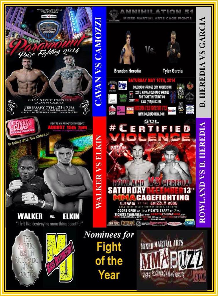 FXQueenBee's tweet photo. @COBestMMAAwards Fight of the Year nominees are @BrianCamozzi vs @JoshCavan &amp; @RandyRowland5 vs Heredia! @FactoryXmt http://t.co/o1v1ekuVIZ