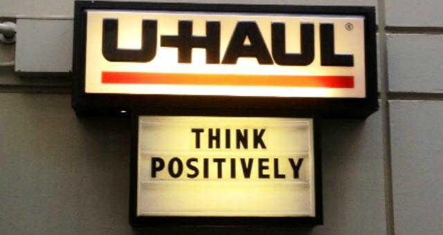 uhaul's tweet photo. Whether your #moving or just need #encouragement to get through the week, remember: think positively! http://t.co/yUaL4Dlvyq