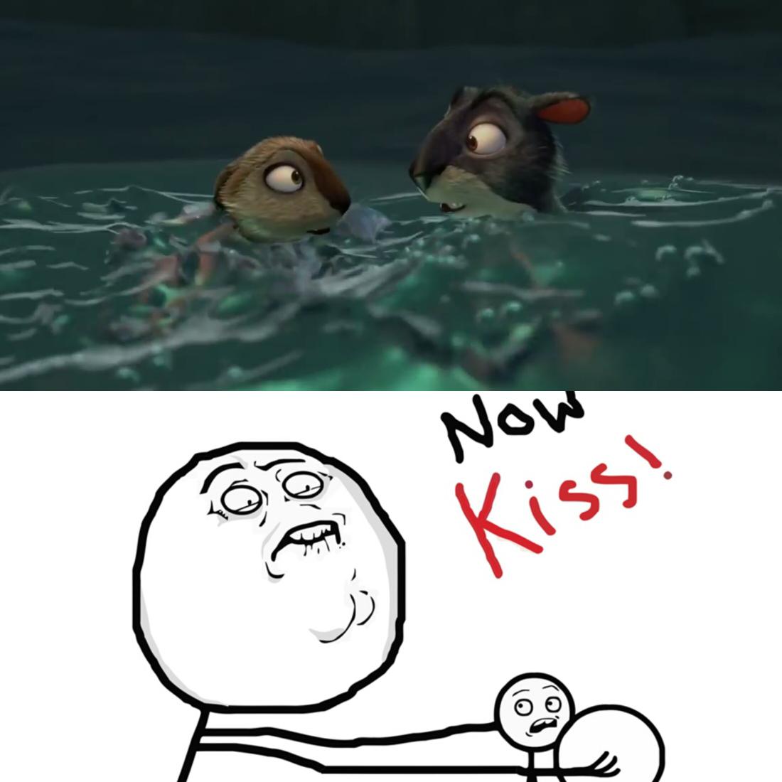 squirrel kiss meme