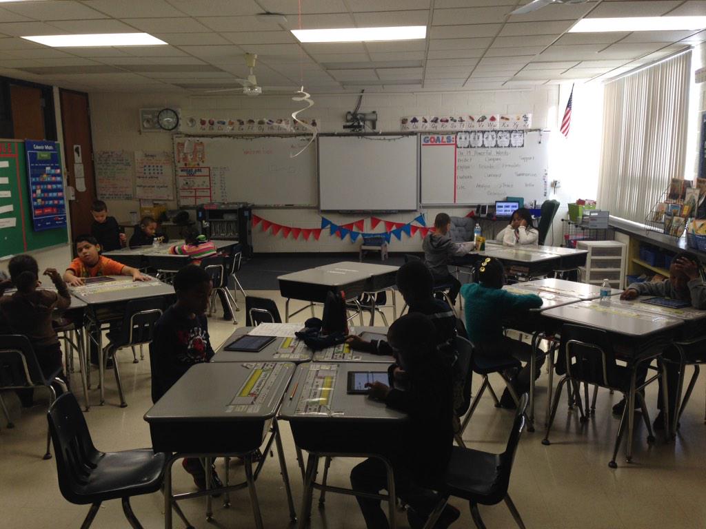 Students who braved the cold, working preparing for winter MAP test #d161learns