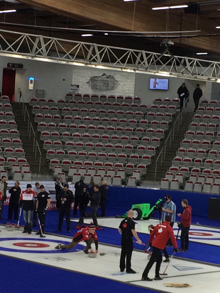 WinSportCanada's tweet image. Battle of the Champs @CCACurling @duffgibson @kyleshew @robcote26 Anthony Parker - "It's slick"! #GameOn #ContCup