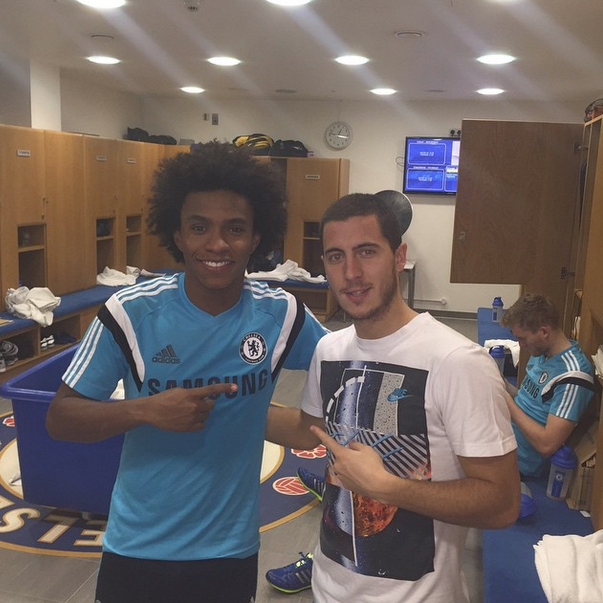 Andre Schurrle and Willian wish Chelsea teammate Eden Hazard a Happy Birthday on Instagram
 