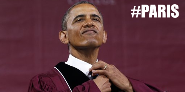 ObamaTP's tweet photo. "The future must not belong to those who slander the prophet of Islam" Not a #CharlieHebdo gunman quote. Obama quote. http://t.co/LSji6NQdE7