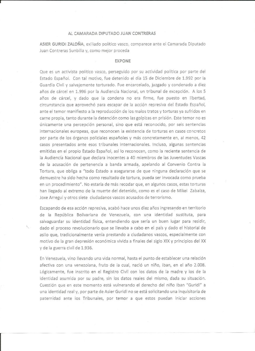 Carta De Solicitud De Asilo