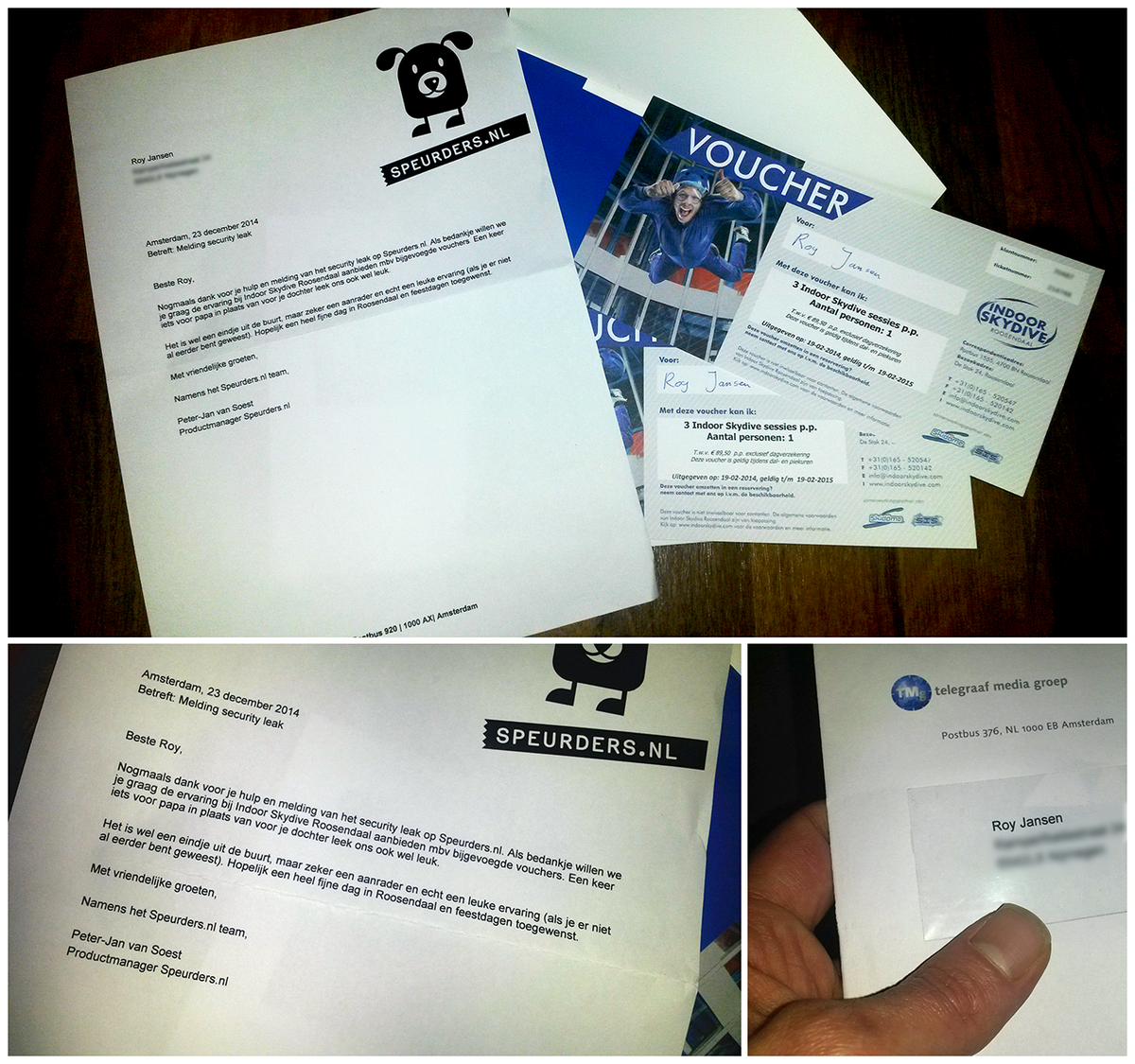 RoyJansen_01's tweet photo. Speurders.nl sent me a gift, because i reported a #vulnerability. Appreciated, Thanks a lot Peter-Jan, @speurders .nl http://t.co/PxT9Dqi9pm