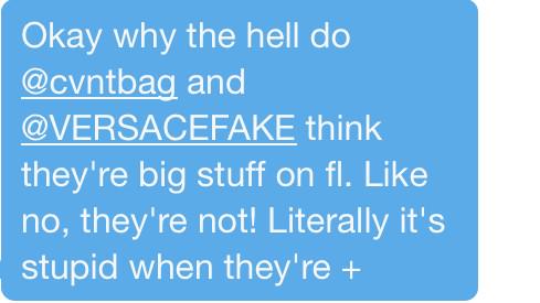 FLCONFESSIIONS's tweet photo. @cvntbag @VERSACEFAKE http://t.co/XThEjQf02S