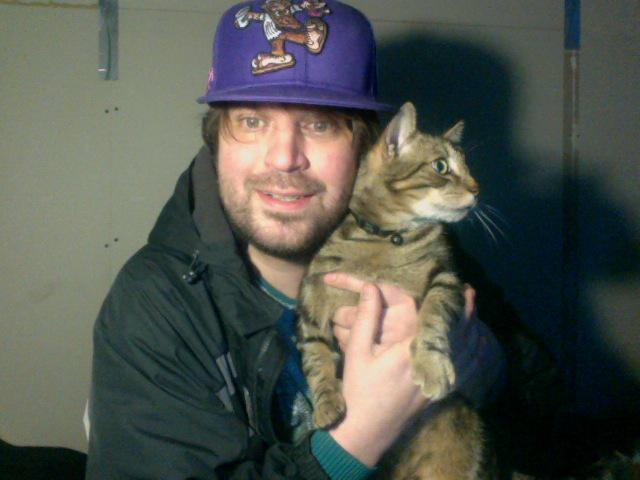 BabyFonzie's tweet photo. Adam the cat, and me, human Adam! #twoadams http://t.co/AfhVLJyLx3
