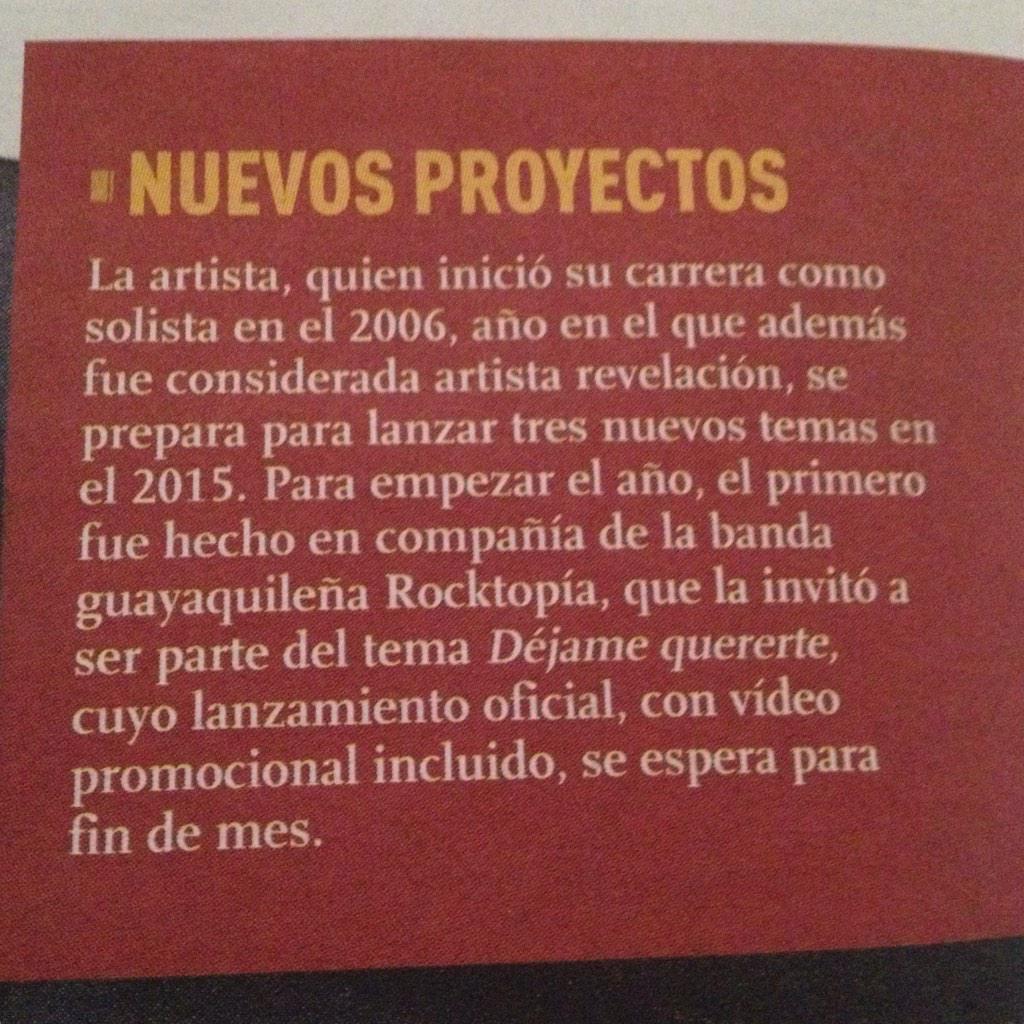 RocktopiaFans's tweet photo. Hoy en @expresionesec en reportaje a @LaViviParra Habla del lanzamiento junto @RocktopiaMB del tema #DéjameQuererte http://t.co/HpH9k4YmFT