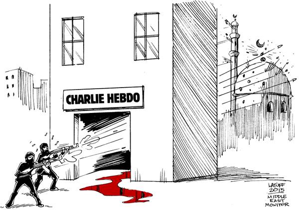 Brilliant cartoon on the effect of #CharlieHebdo attack on Islam &amp; Muslims #JeSuisCharlie #IamCharlie #ParisShooting