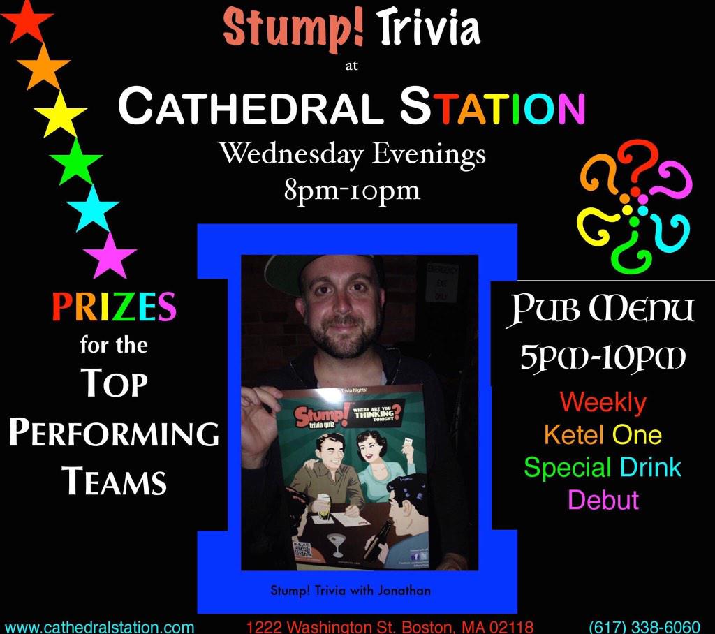 CSSportsBar's tweet image. Stump! Trivia is back tonight 8pm-10pm. Come show off your smarts
