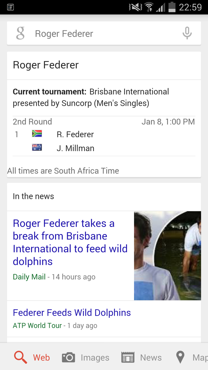 According to google, <a href="/rogerfederer/">Roger Federer</a> is South African! @kevinanderson18 #BrisbaneInternational
