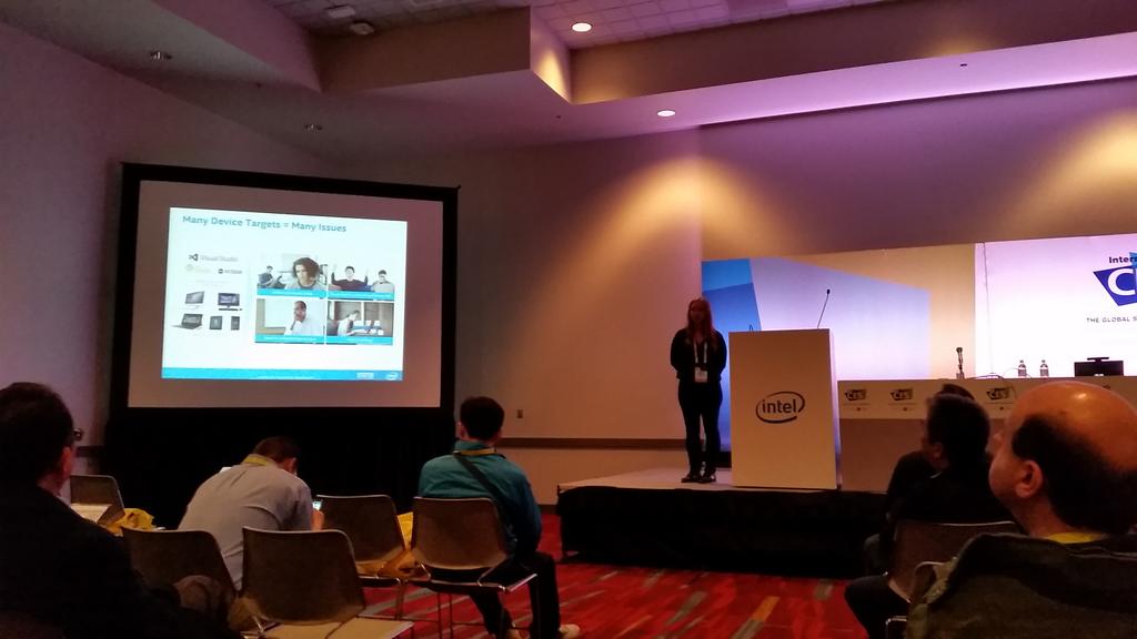 red_stapler's tweet image. @KiraBoyko speaking to developers of tomorrow #CES2015 #makesoftware @intel