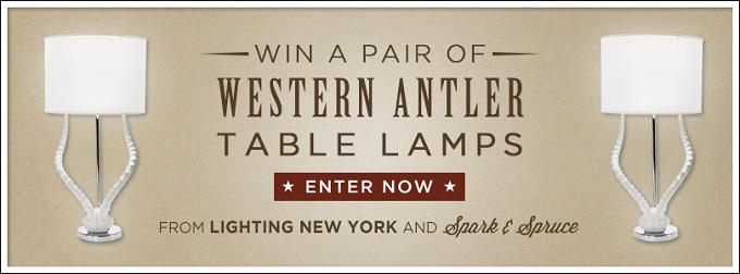 SparkandSpruce's tweet photo. Want to win a pair of Western Antler Table Lamps? Now’s your chance! 
Enter Now >> http://t.co/2XdTCBjYKm #EnterNow http://t.co/KI2yGcVJgS