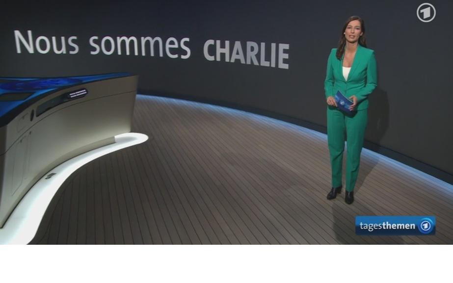 tagesthemen's tweet photo. Die Tagesthemen sagen heute - Nous sommes Charlie. Wir sind Charlie. http://t.co/biOgysLvP3