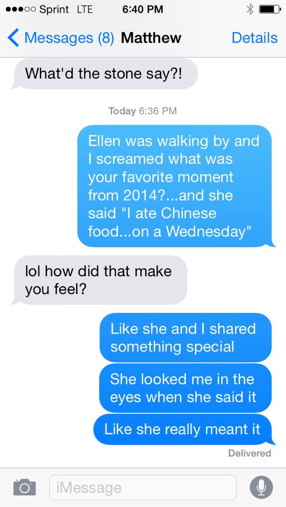 ErinRobinson's tweet photo. I shared a special moment w/ @TheEllenShow and I'll never forget it #PeoplesChioce #husbandtexts http://t.co/VnvAFGaBCJ