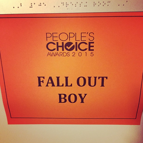 falloutboy's tweet photo. doing our thing tonight at the @peopleschoice awards! watch it 9/8c on @CBS. http://t.co/V1O6Wg8Zux