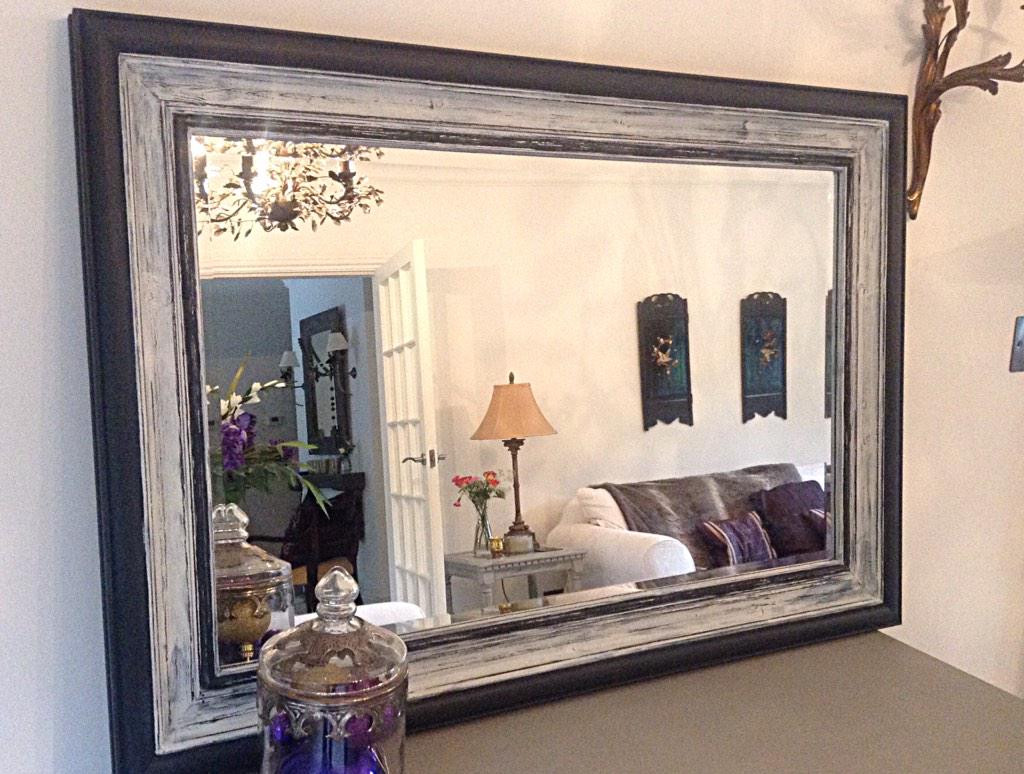 restorationloft's tweet photo. Upcycled pine mirror to suite client new kitchen in Nocturnal and Neutral autentico#ChalkPaint http://t.co/DiOXhRjWWU