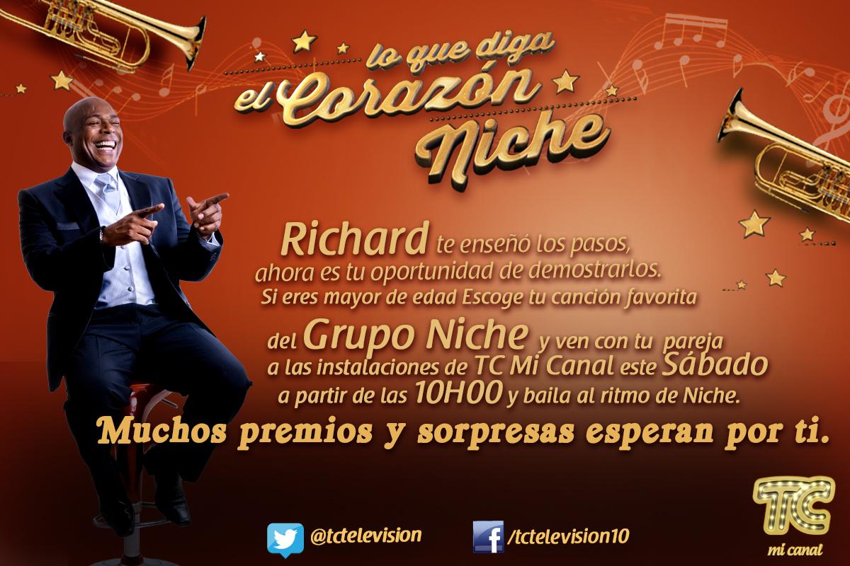 nicheoficial's tweet photo. Este sábado, 10H00, ven a TC Mi Canal y baila al ritmo de #Niche con tu pareja.

¡Grandes sorpresas esperan por ti! http://t.co/SLyRRjjCNu