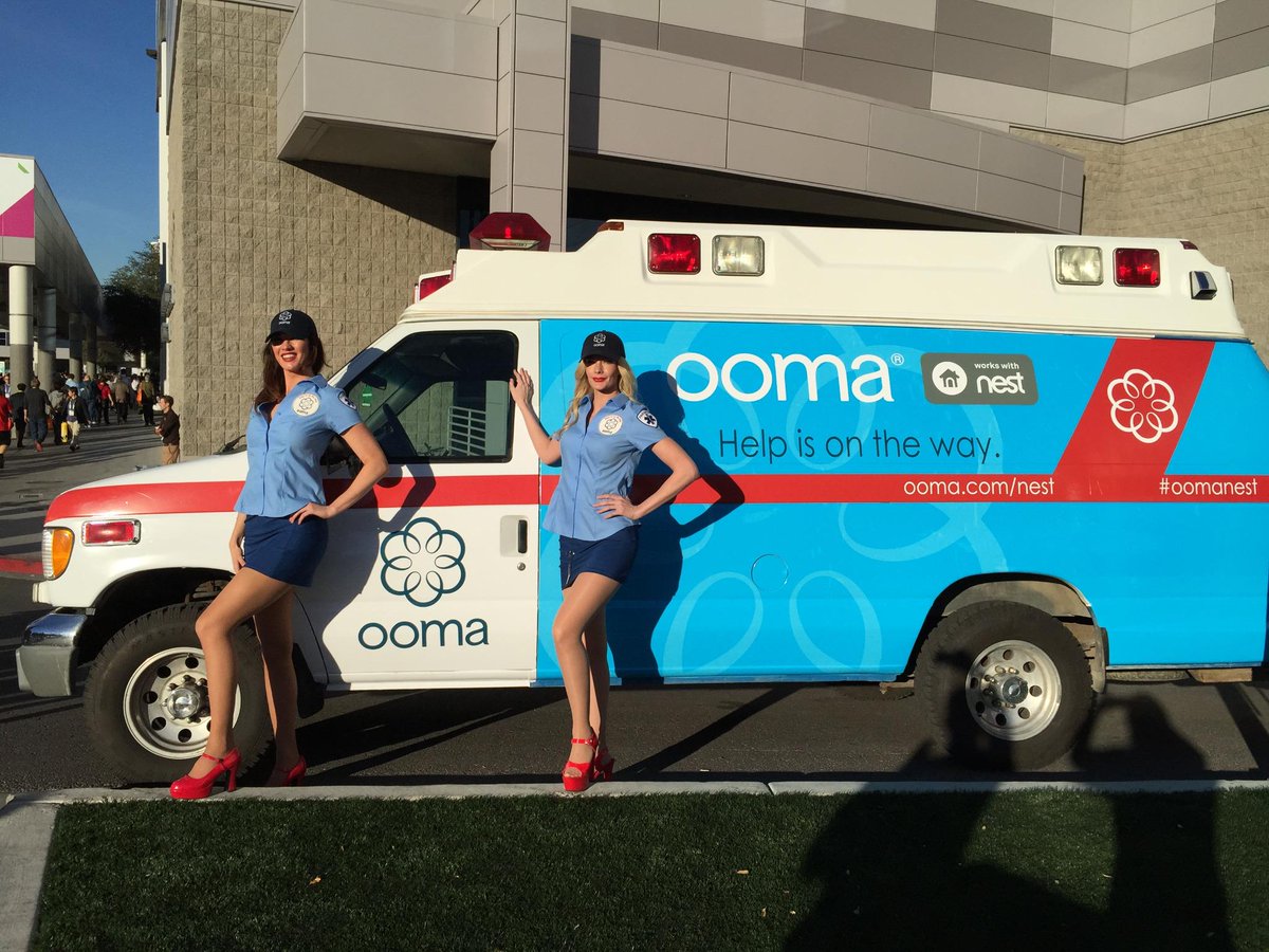 Help is on the way! Our Ooma ambulance is here promoting our integration with Nest. #CES2015 #WorksWithNest