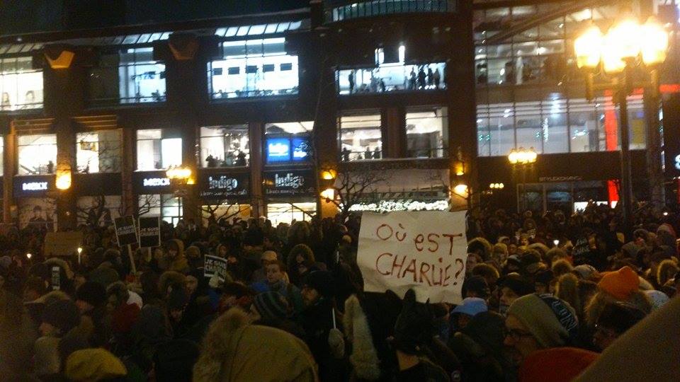 Soutien aux victimes et à leurs familles à Montréal. #jesuisCharlie #libertedelapresse