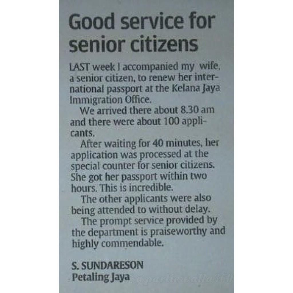 parliewalla360's tweet photo. "Good service for senior citizens" #TransformasiJIM @NajibRazak @Zahid_Hamidi @AliHamsa55 @KP_JIM @imigresenmy http://t.co/s9s8LNmTBH